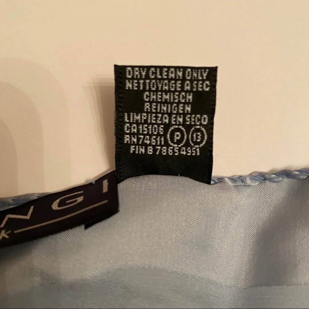 FRANGI TIE RACK SCARF BLUE WHITE FLORAL SILK SQUARE ACCESSORY